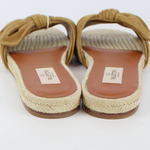 NEW VALENTINO GARAVANI Suede Bow Espadrille Slide Sandal - Picture 11 of 15